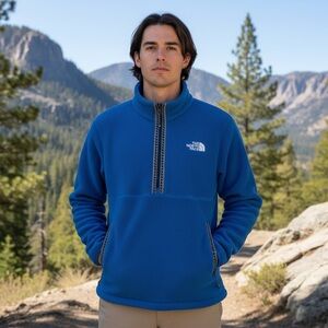 The North Face 7 Summits Blue Quarter Zip Sherpa Fleece Sz S